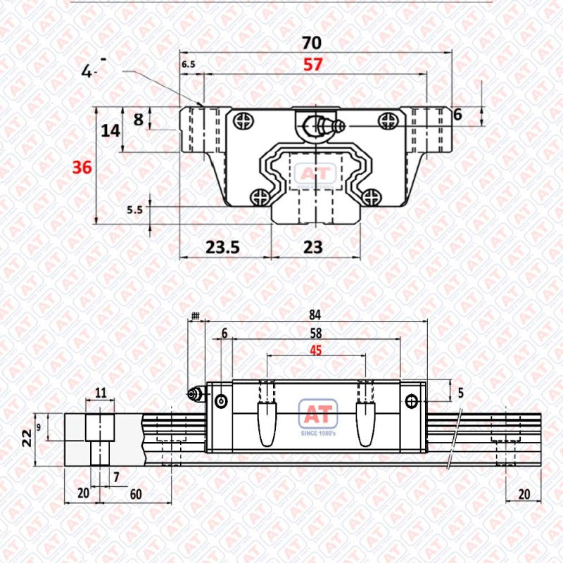 GHW 25 CC (HGW 25CC) - HGW Series , Linear Guide Blocks , CNC Linear Guideways | SHAC | Abdul Traders