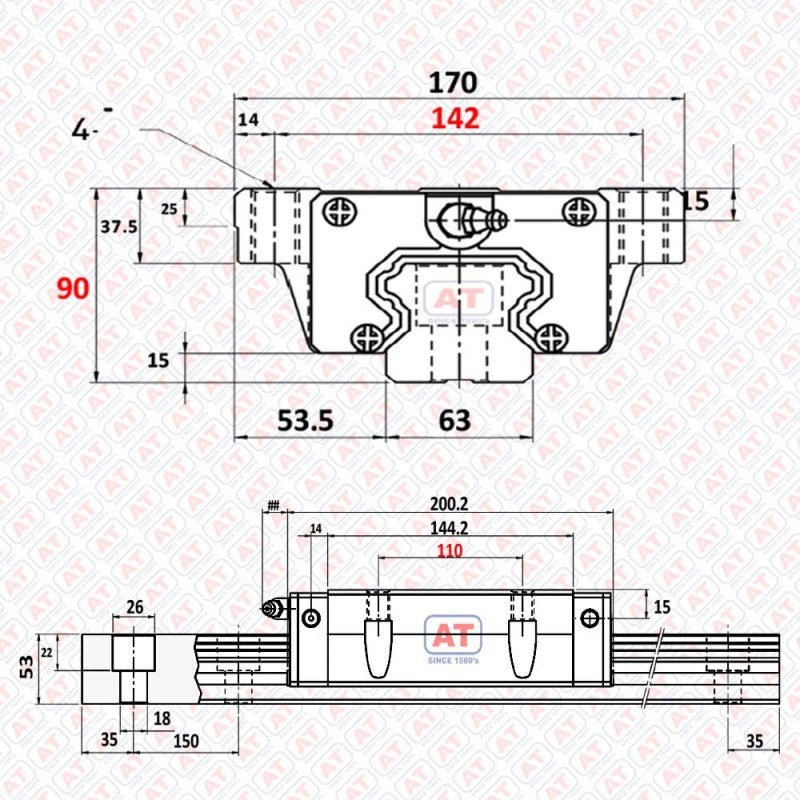 HGW 65CC WERB - HGW Series , Linear Guide Blocks , CNC Linear Guideways | WERB | Abdul Traders