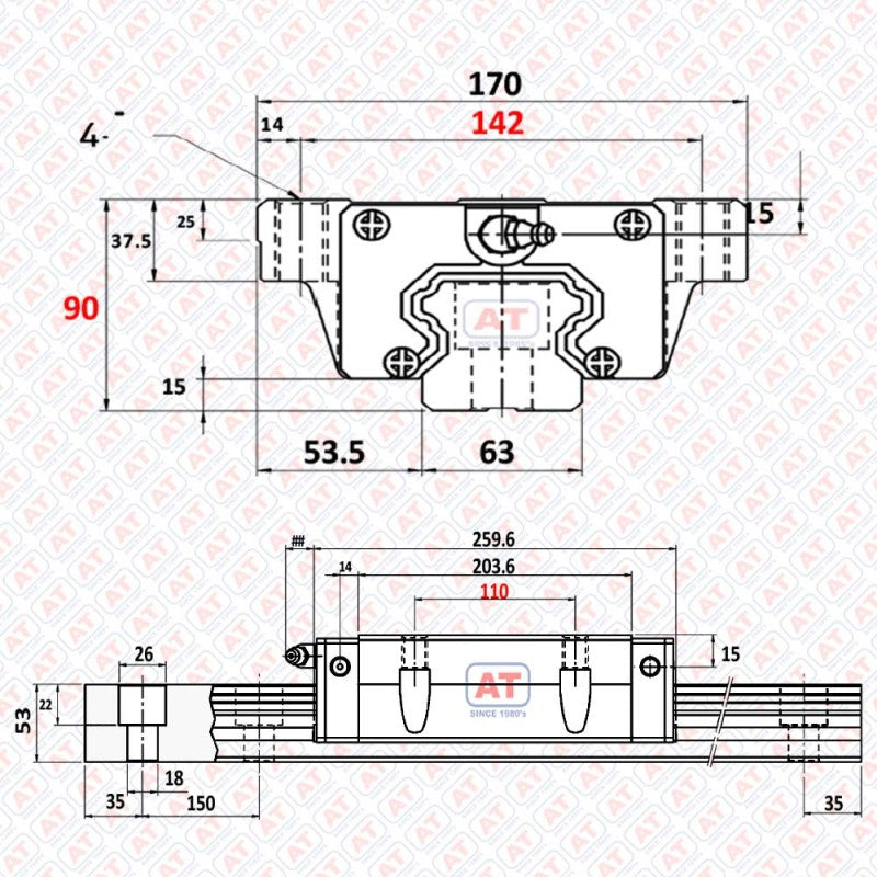 HGW 65HC WERB - HGW Series , Linear Guide Blocks , CNC Linear Guideways | WERB | Abdul Traders