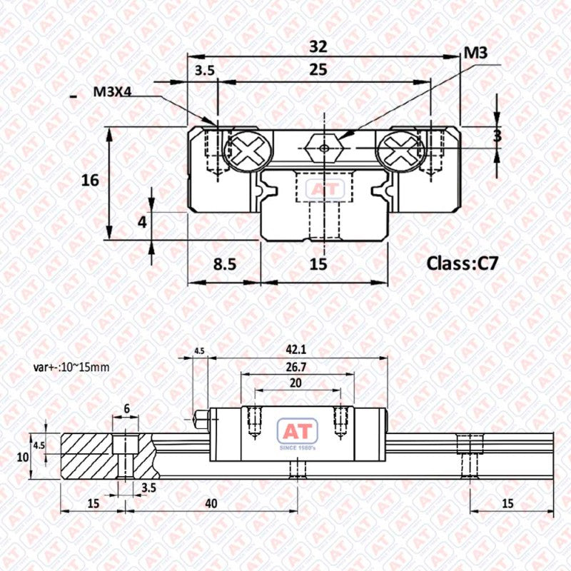 MGN 15C - MGN-Series , Miniature Linear Guideways , CNC Linear Guideways | Neutral | Abdul Traders