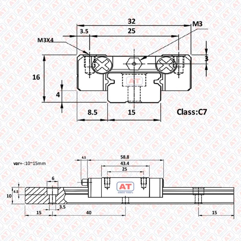 MGN 15H - MGN-Series , Miniature Linear Guideways , CNC Linear Guideways | Neutral | Abdul Traders