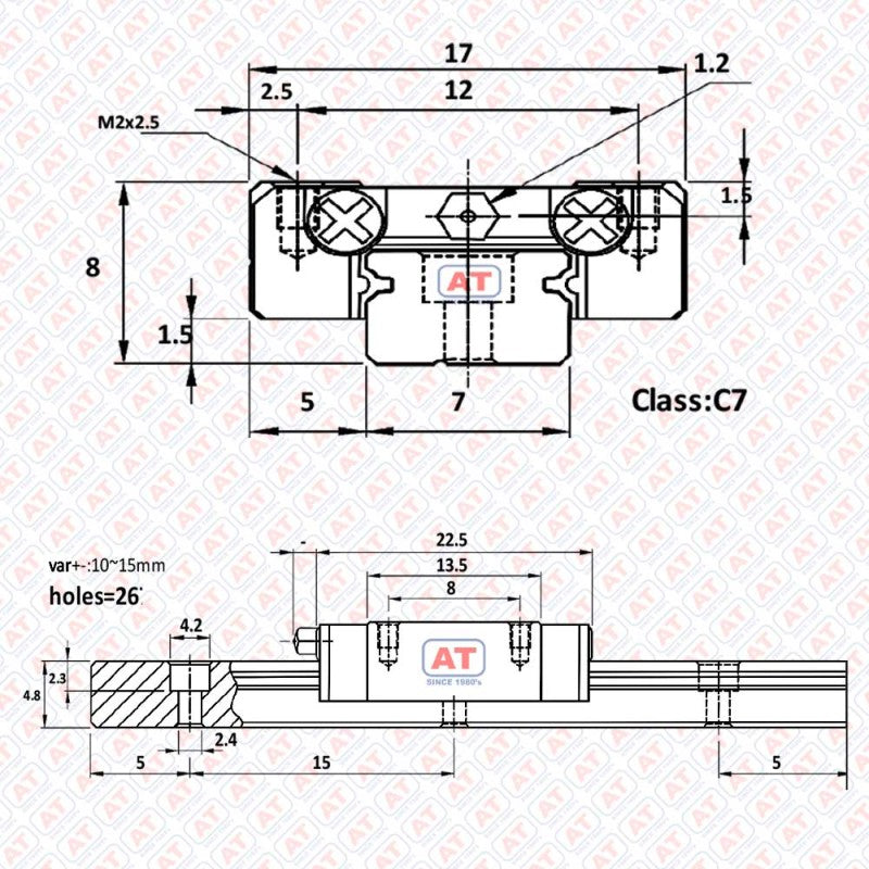 MGN 7C - MGN-Series , Miniature Linear Guideways , CNC Linear Guideways | Neutral | Abdul Traders