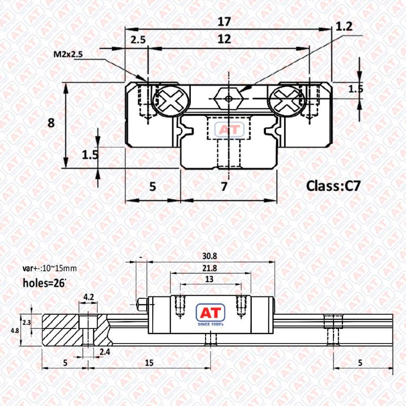 GMN 7H (MGN 7H) - MGN-Series , Miniature Linear Guideways , CNC Linear Guideways | SHAC | Abdul Traders