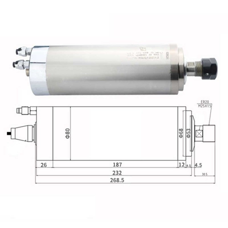 2.2KW GDZ80 CS - Water Cooled , CNC Router Spindles , CNC Machine Parts | CNC | Abdul Traders