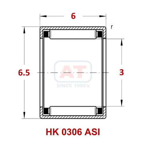 HK 0306 ASI - HK Series , Drawn Cup Bearings , Needle Roller Bearings | YFB | Abdul Traders