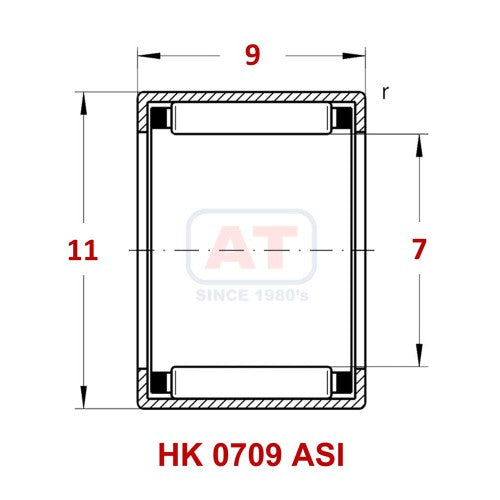 HK 0709 ASI - HK Series , Drawn Cup Bearings , Needle Roller Bearings | YFB | Abdul Traders