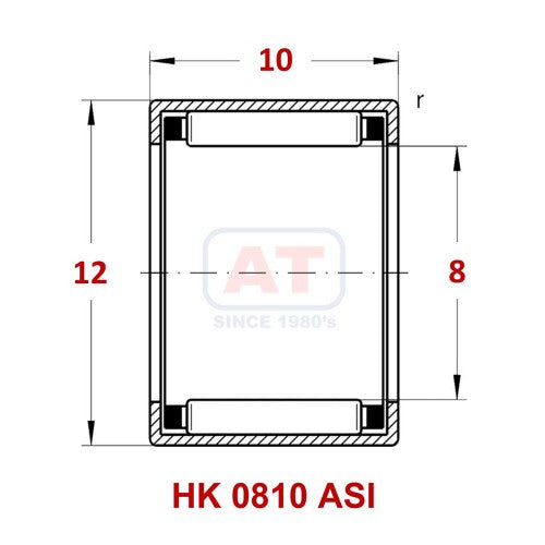 HK 0810 ASI - HK Series , Drawn Cup Bearings , Needle Roller Bearings | YFB | Abdul Traders