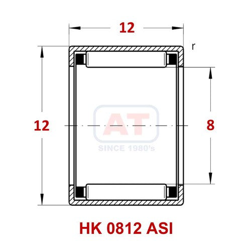 HK 0812 ASI - HK Series , Drawn Cup Bearings , Needle Roller Bearings | YFB | Abdul Traders