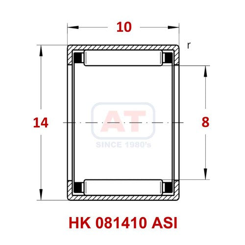 HK 081410 ASI - HK Series , Drawn Cup Bearings , Needle Roller Bearings | YFB | Abdul Traders