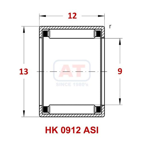 HK 0912 ASI - HK Series , Drawn Cup Bearings , Needle Roller Bearings | YFB | Abdul Traders