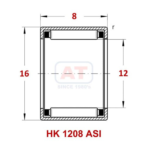 HK 1208 ASI - HK Series , Drawn Cup Bearings , Needle Roller Bearings | YFB | Abdul Traders