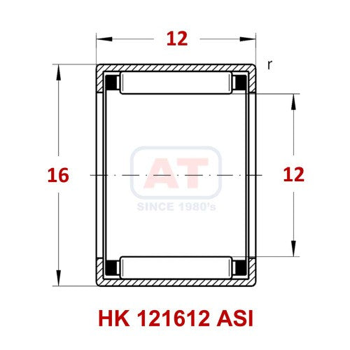 HK 121612 ASI - HK Series , Drawn Cup Bearings , Needle Roller Bearings | YFB | Abdul Traders