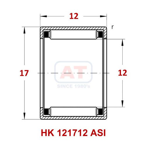 HK 121712 ASI - HK Series , Drawn Cup Bearings , Needle Roller Bearings | YFB | Abdul Traders