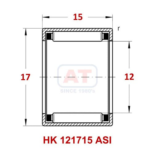 HK 121715 ASI - HK Series , Drawn Cup Bearings , Needle Roller Bearings | YFB | Abdul Traders