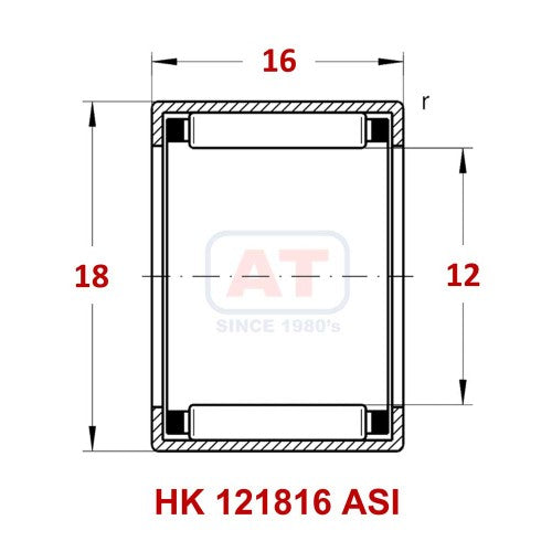 HK 121816 ASI - HK Series , Drawn Cup Bearings , Needle Roller Bearings | YFB | Abdul Traders