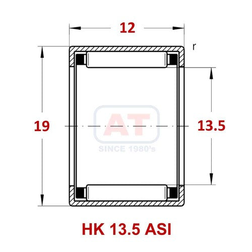 HK 13.5 ASI - HK Series , Drawn Cup Bearings , Needle Roller Bearings | YFB | Abdul Traders