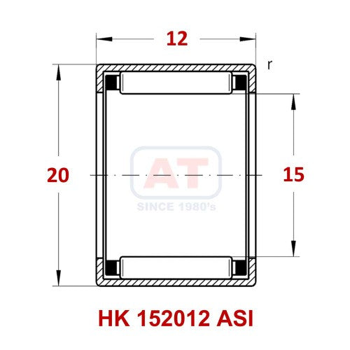 HK 152012 ASI - HK Series , Drawn Cup Bearings , Needle Roller Bearings | YFB | Abdul Traders