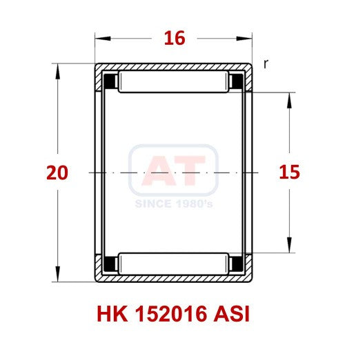 HK 152016 ASI - HK Series , Drawn Cup Bearings , Needle Roller Bearings | YFB | Abdul Traders