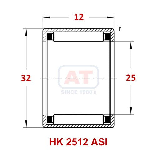 HK 2512 ASI - HK Series , Drawn Cup Bearings , Needle Roller Bearings | YFB | Abdul Traders