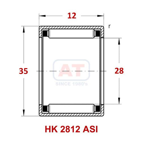 HK 2812 ASI - HK Series , Drawn Cup Bearings , Needle Roller Bearings | YFB | Abdul Traders