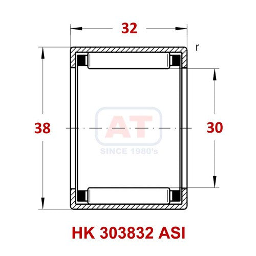 HK 303832 ASI - HK Series , Drawn Cup Bearings , Needle Roller Bearings | YFB | Abdul Traders