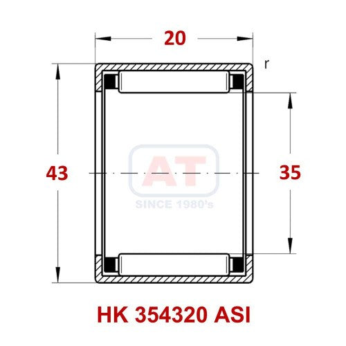 HK 354320 ASI - HK Series , Drawn Cup Bearings , Needle Roller Bearings | YFB | Abdul Traders