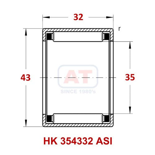 HK 7943/35 (35x43x32) - HK Series , Drawn Cup Bearings , Needle Roller Bearings | YFB | Abdul Traders