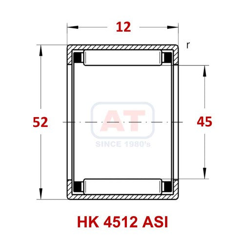 HK 4512 ASI - HK Series , Drawn Cup Bearings , Needle Roller Bearings | YFB | Abdul Traders