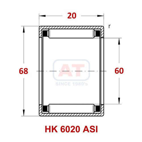 HK 6020 ASI - HK Series , Drawn Cup Bearings , Needle Roller Bearings | YFB | Abdul Traders