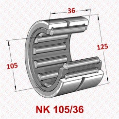 NK 105/36 - NK Series , Without IR Machined Bearings , Needle Roller Bearings | YFB | Abdul Traders