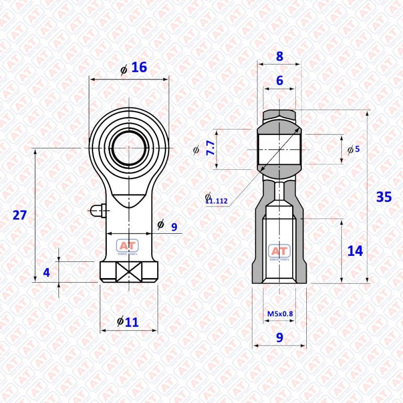 PHS 05 - PHS Series , Female Thread R+L , Rod End Bearings | AT | Abdul Traders