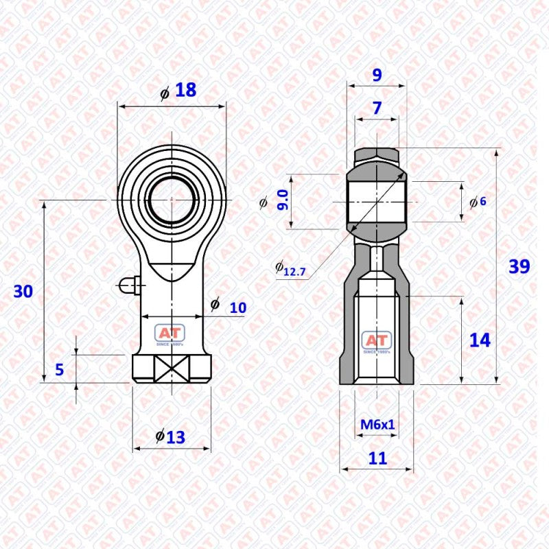 PHS 06 - PHS Series , Female Thread R+L , Rod End Bearings | AT | Abdul Traders